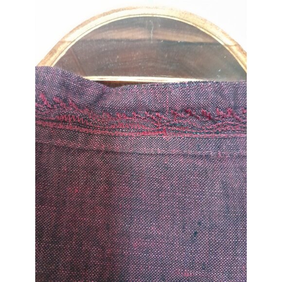 Mens Sz 40/Medium Relaxed Fit Boho Embroidered Linen Blend India Kurta Tunic Top - Picture 8 of 11